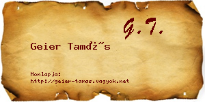 Geier Tamás névjegykártya